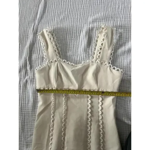 Anthropologie x BHLDN - White Sleeveless Midi Dress with Scalloped Edges, Size S - Picture 11 of 12